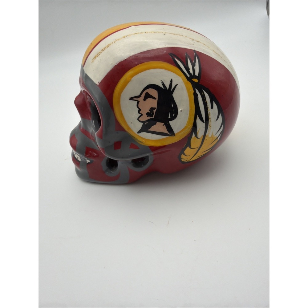 Washington Commanders Redskins Football NFL Helmet Handmade Ceramic Skull Decor